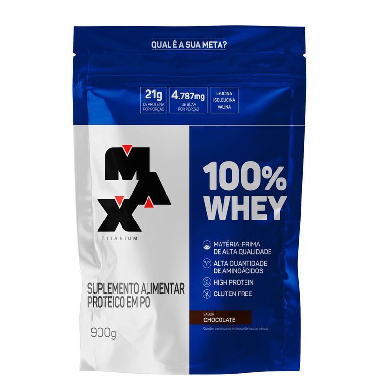 Refil 100 Whey Protein Concentrado 900g Max Titanium
