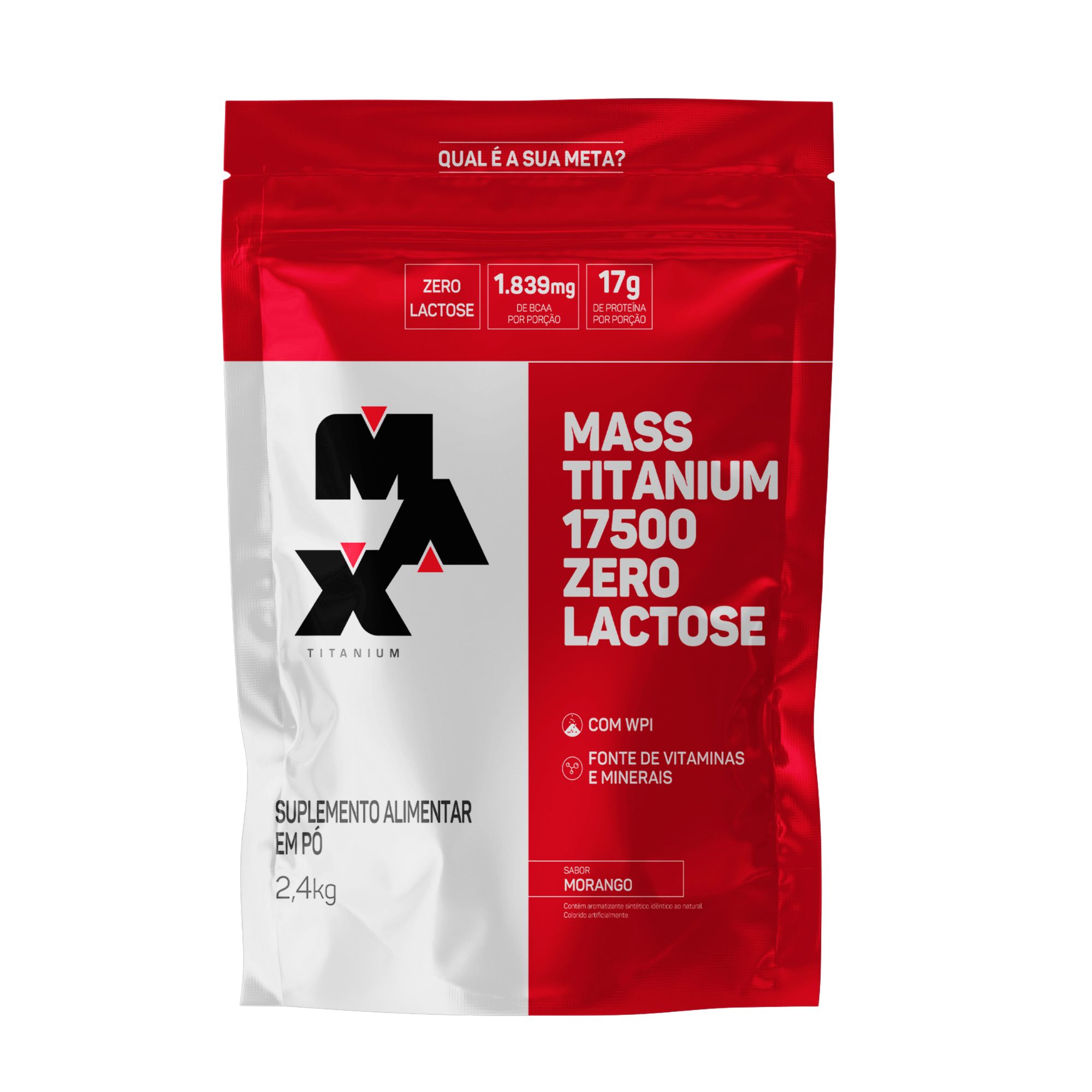 Hipercalórico MASS Titanium 17500 Zero Lactose com 2,4kg - Max