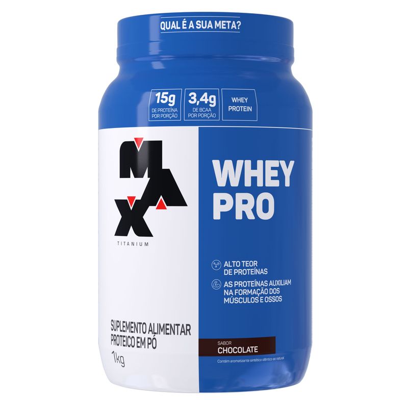 Whey Protein Pro com BCAA e Aminoácidos 1Kg - Max Titanium