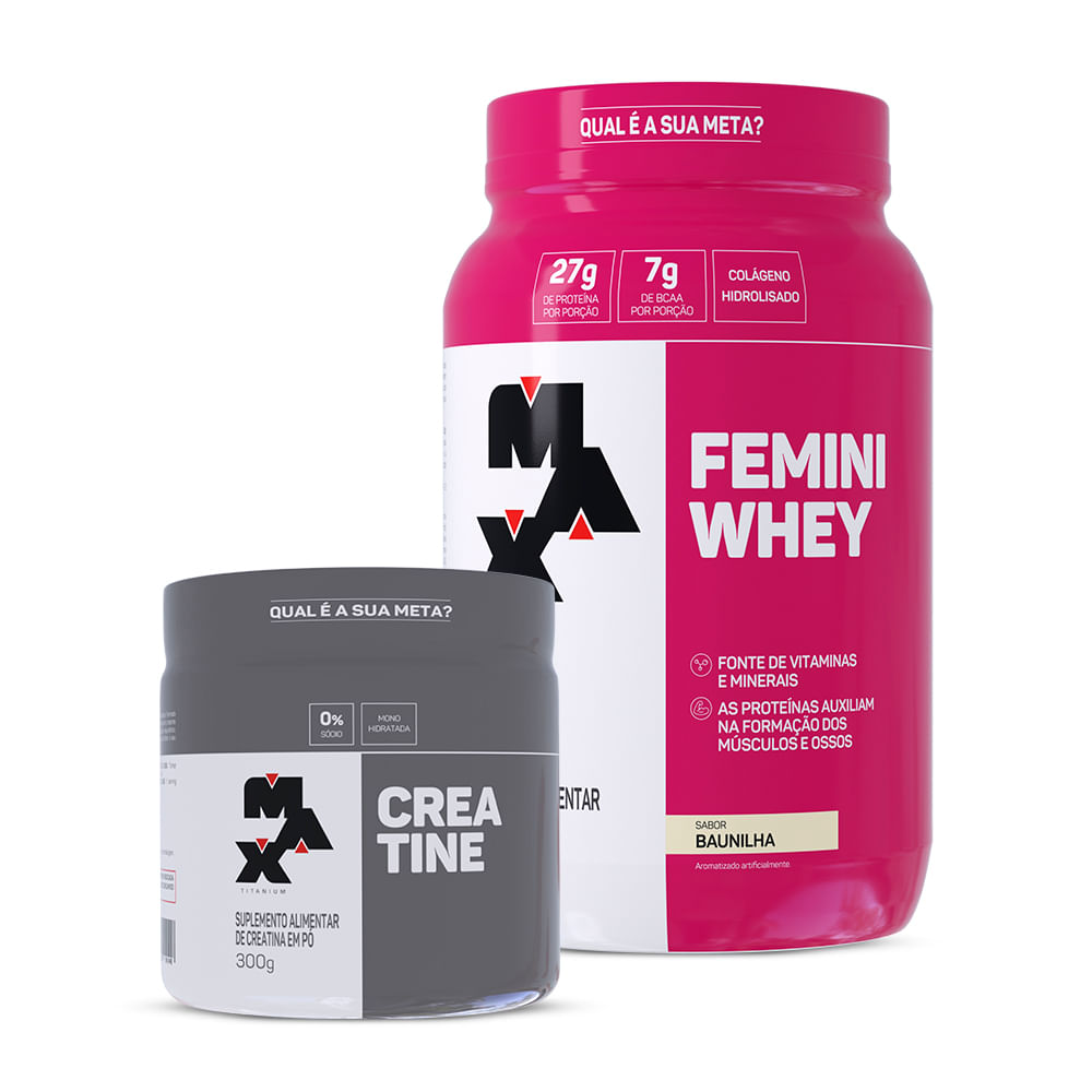 MAX-KIT-Creatina300-FeminiWhey-BAUNILHA