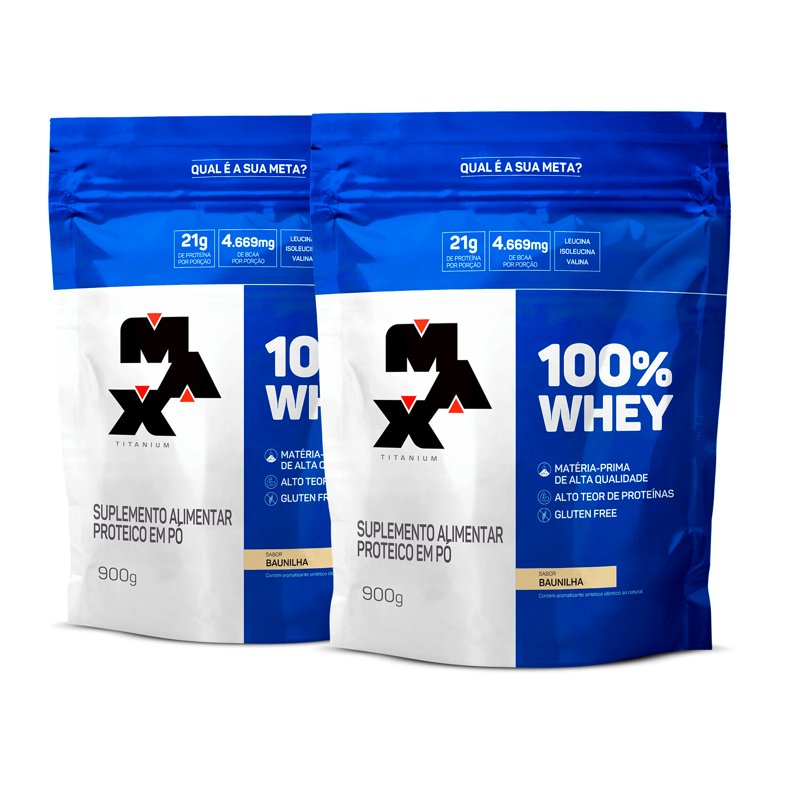 Embalagem do Pack 2x 100% Whey Refil 900G